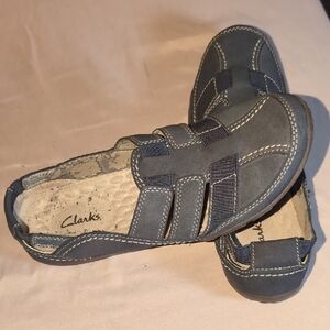 Clarks Women's Charcoal Blue Slip-On Loafers